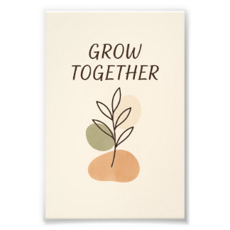 Foto Póster botánico minimalista Crece Juntos