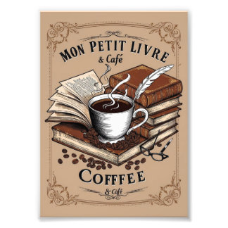 Foto Pôster Café & Mon Petit Livre – A Arte de Ler