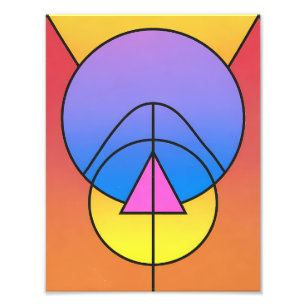 Foto Póster Colorido de Círculos Geométricos Abstractos
