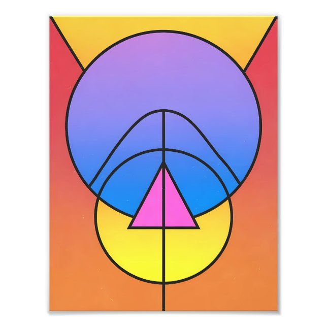 Foto Póster Colorido de Círculos Geométricos Abstractos (Frente)