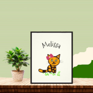 Foto Poster con gato naranja