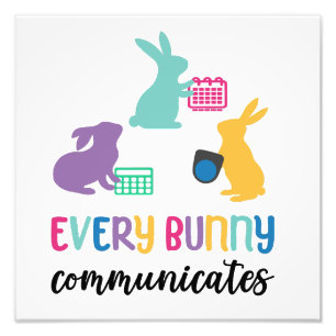 Foto Poster de AAC Easter bunny "Cada conejito comunica