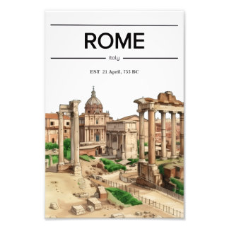 Foto Póster de acuarela del Foro Romano de Roma 