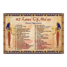 Póster de Afirmaciones Positivas - 42 Leyes de Maa