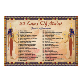 Foto Póster de Afirmaciones Positivas - 42 Leyes de Maa