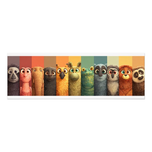Foto Póster de alineación de animales caprichosos (Frente)