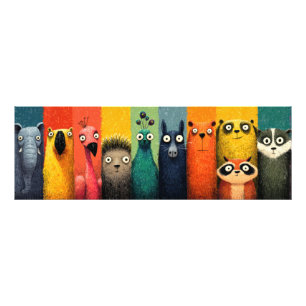 Foto Póster de alineación de animales caprichosos y col