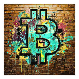 Foto Póster de arte callejero de Bitcoin – Diseño de gr
