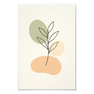 Foto Póster de arte de línea botánica minimalista