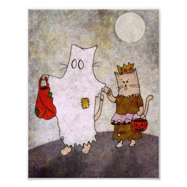 Foto Poster de arte gato de Halloween (Frente)