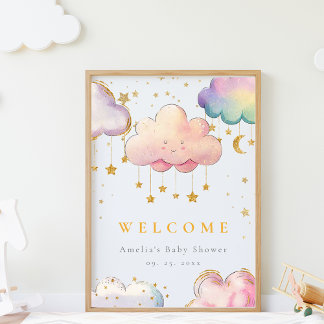 Foto Poster de bienvenida de Baby Shower de Cute Cloud 