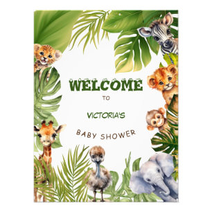Foto Póster de bienvenida para baby shower de animalito