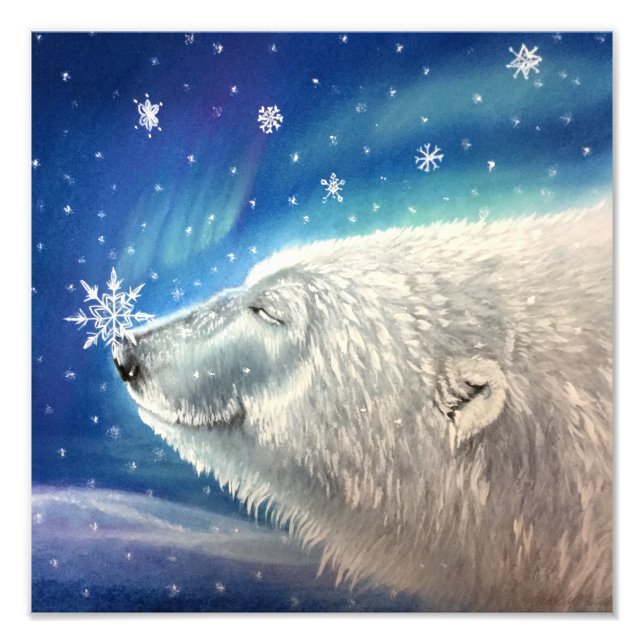 Foto Poster de copos de nieve del oso polar (Frente)
