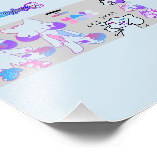Foto poster de cristal de perro de kittydog (Esquina)