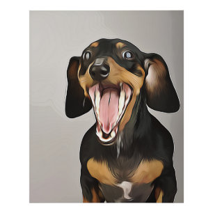 Foto Poster de cumpleaños de Dachshund Yawning Dachshun