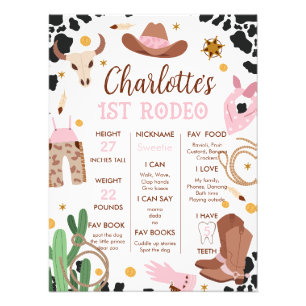 Foto Poster de cumpleaños del primer rodeo de Pink Brow