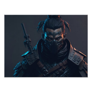 Foto Poster de Cyberpunk Samurai