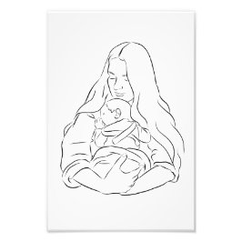 Foto Poster de dibujo de Mamá y Bebé 1 Impresión desde 