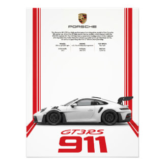 Foto Póster de especificaciones del Porsche 911 GT3 RS