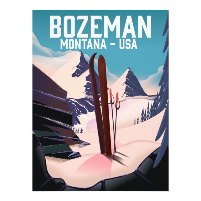 Foto Poster de esquí Bozeman Montana (Frente)