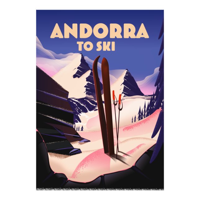 Foto Poster de esquí de Andorra. (Frente)