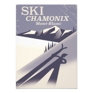 Foto Poster de esquí de cosecha Chamonix-Mont-Blanc
