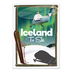 Foto Poster de esquí de época de Islandia