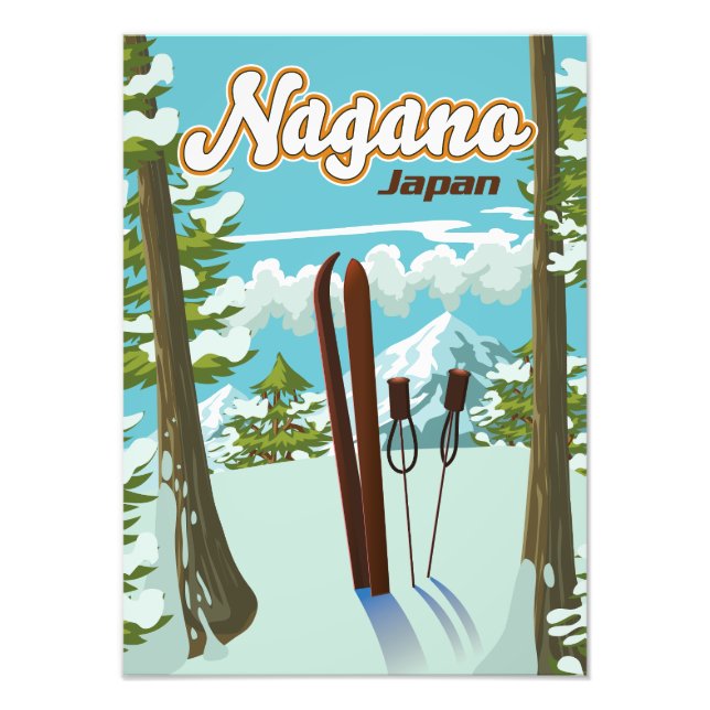 Foto Poster de esquí de Nagano Japón (Frente)