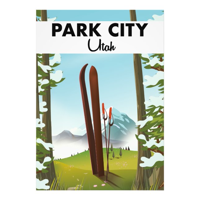 Foto Poster de esquí de Park City Utah (Frente)