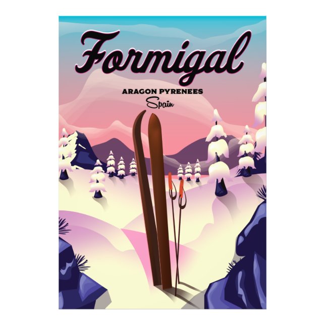 Foto Poster de esquí Formigal Aragon España. (Frente)