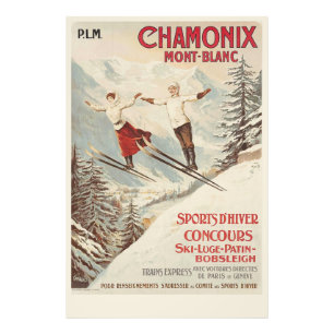 Foto Poster de esquí francés Chamonix Mont Blanc Vintag