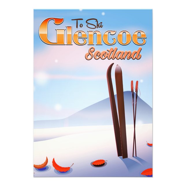 Foto Póster de esquí Glencoe Escocia (Frente)