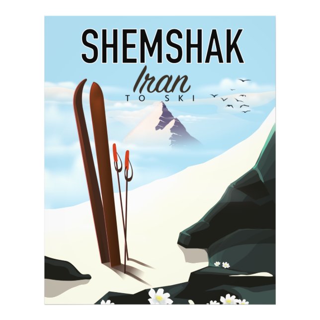 Foto Póster de esquí Shemshak Irán. (Frente)