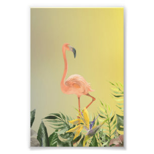 Foto Póster de flamenco fantástico en selva tropical