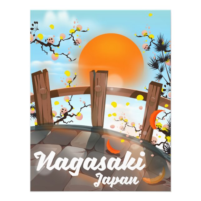 Foto Póster de flor japonesa de Nagasaki. (Frente)