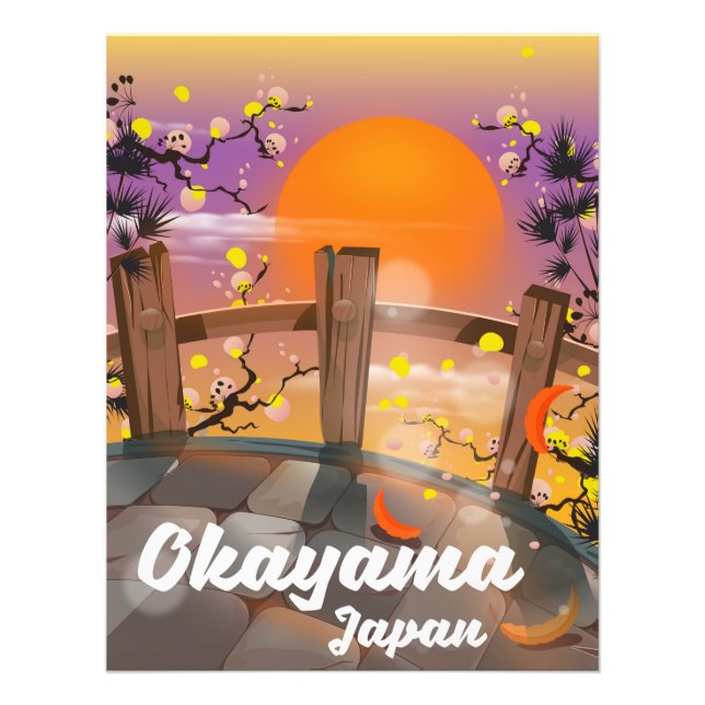 Foto Póster de flor japonesa de Okayama. (Frente)