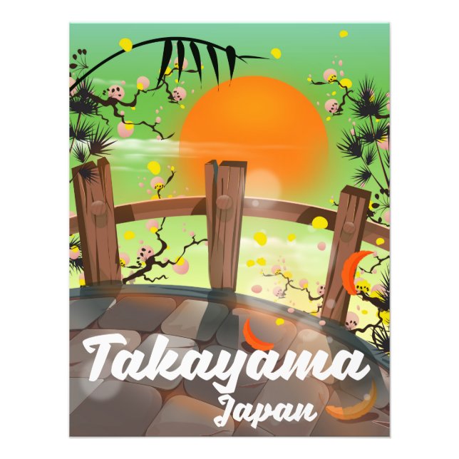 Foto Póster de flor japonesa de Takayama. (Frente)