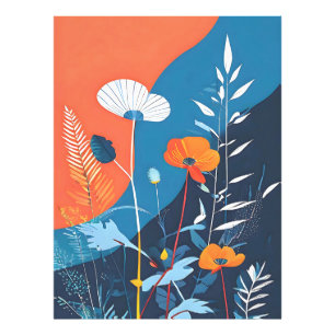 Foto Póster de flores abstractas y vívidas