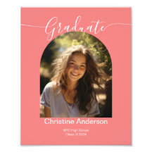 Poster de fotografías de arco de graduación minima