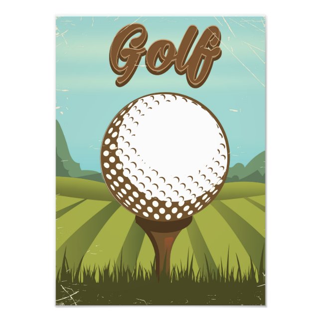 Foto Póster de golf estilo vintage (Frente)