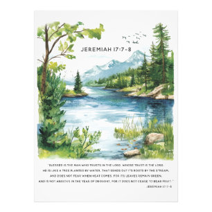 Foto Póster de Jeremías 17:7-8 con ilustración de árbol