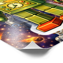 Póster de juego de mesa aventura cósmica