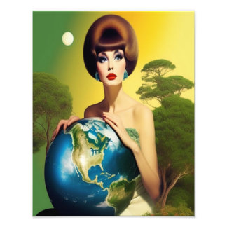 Foto Poster de la Madre Tierra de la Retro Vintage.