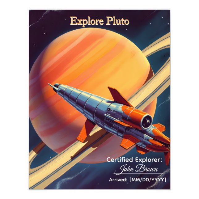 Foto Póster de lanzamiento de cohete retro - Era espaci (Frente)