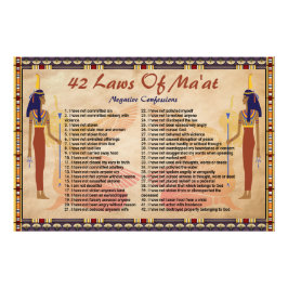 Foto Póster de las 42 Leyes de Maat - Confesiones Negat