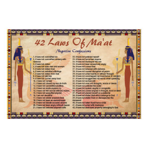 Foto Póster de las 42 Leyes de Maat - Confesiones Negat