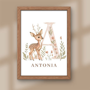 Foto Póster de letra A de alfabeto de animales para nom