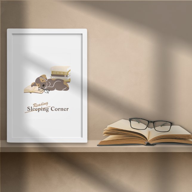 Foto Poster de libros con temas de Nook Animal (Reading Collection Photo Print Dog)