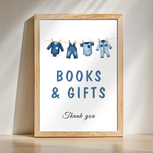 Foto Póster de libros y regalos para baby shower de vaq