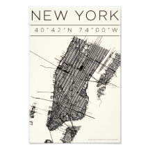 Póster de mapa de Nueva York – Arte callejero mini